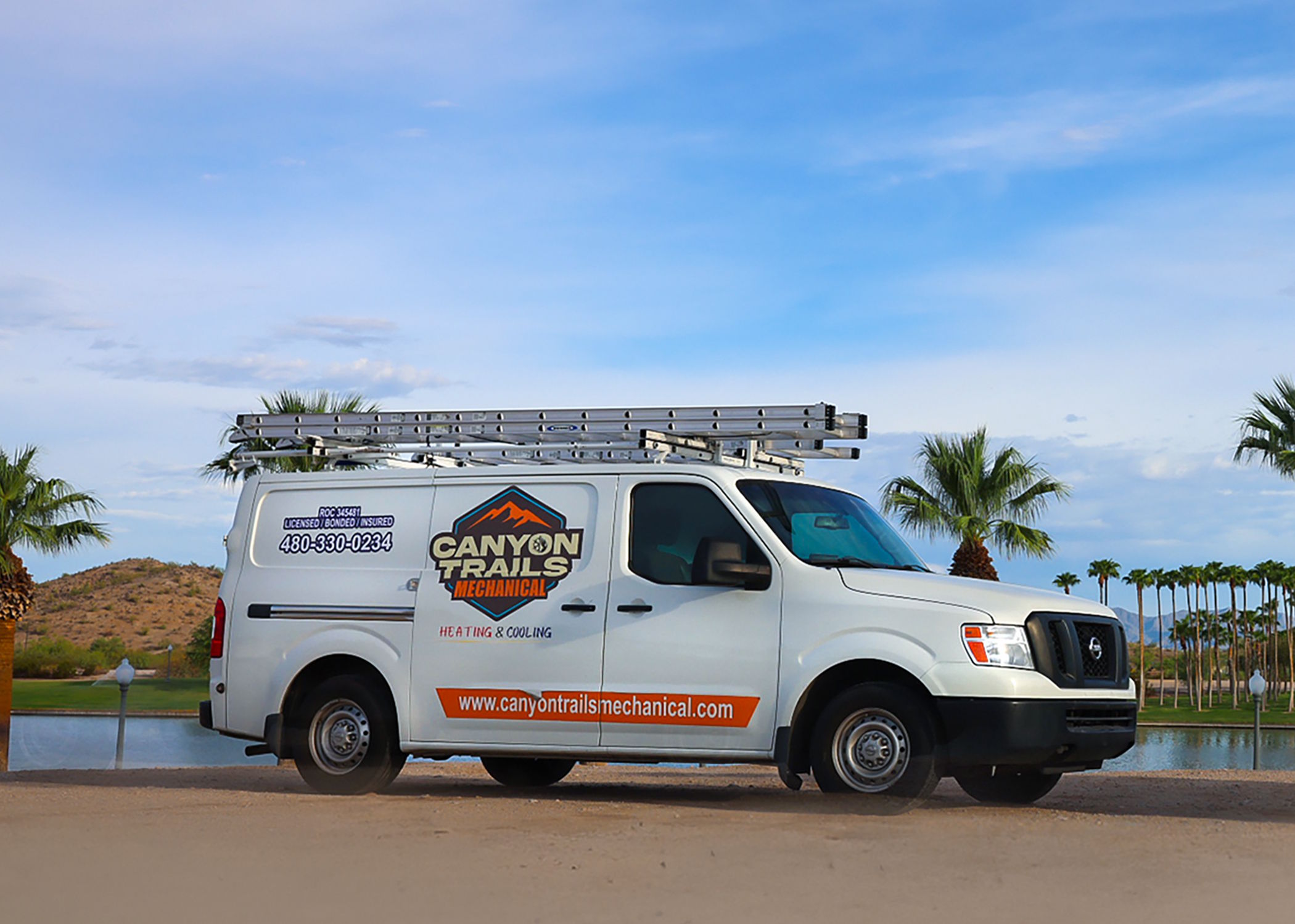 A Canyon Trails Mechanical service van parked in the West Valley