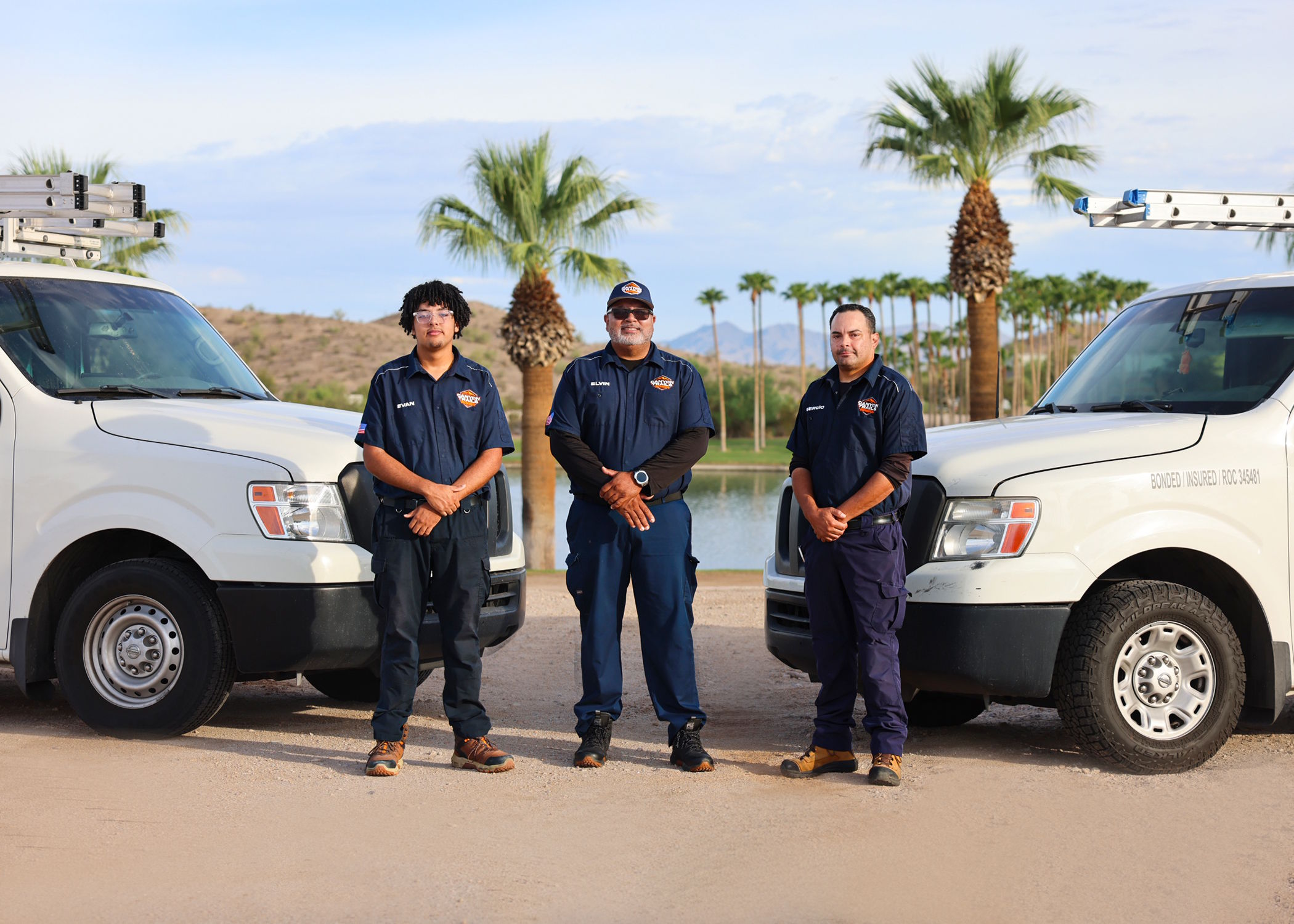 Canyon Trails Mechanical technicians with service vans