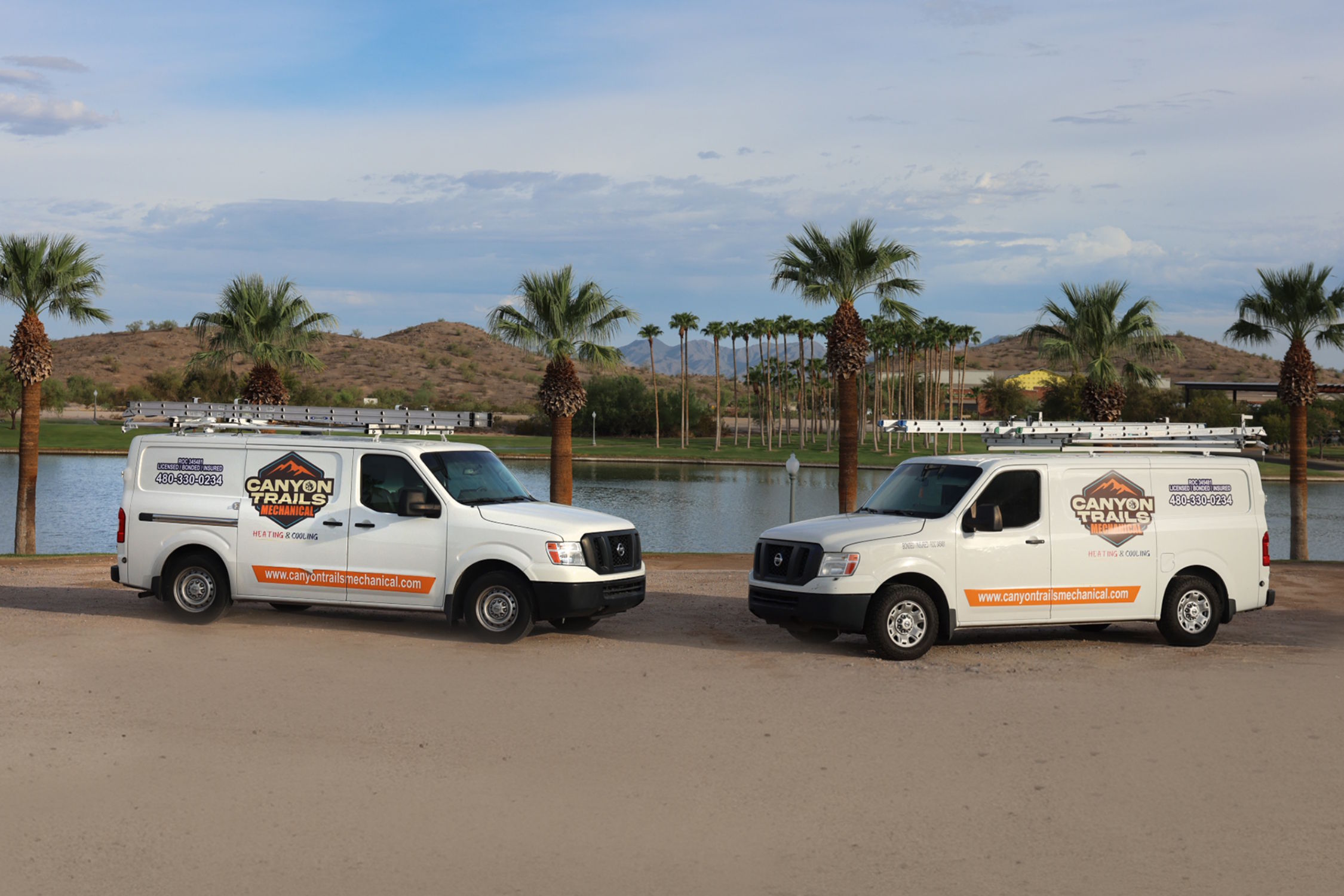 Two Canyon Trails Mechanical service vans in the West Valley
