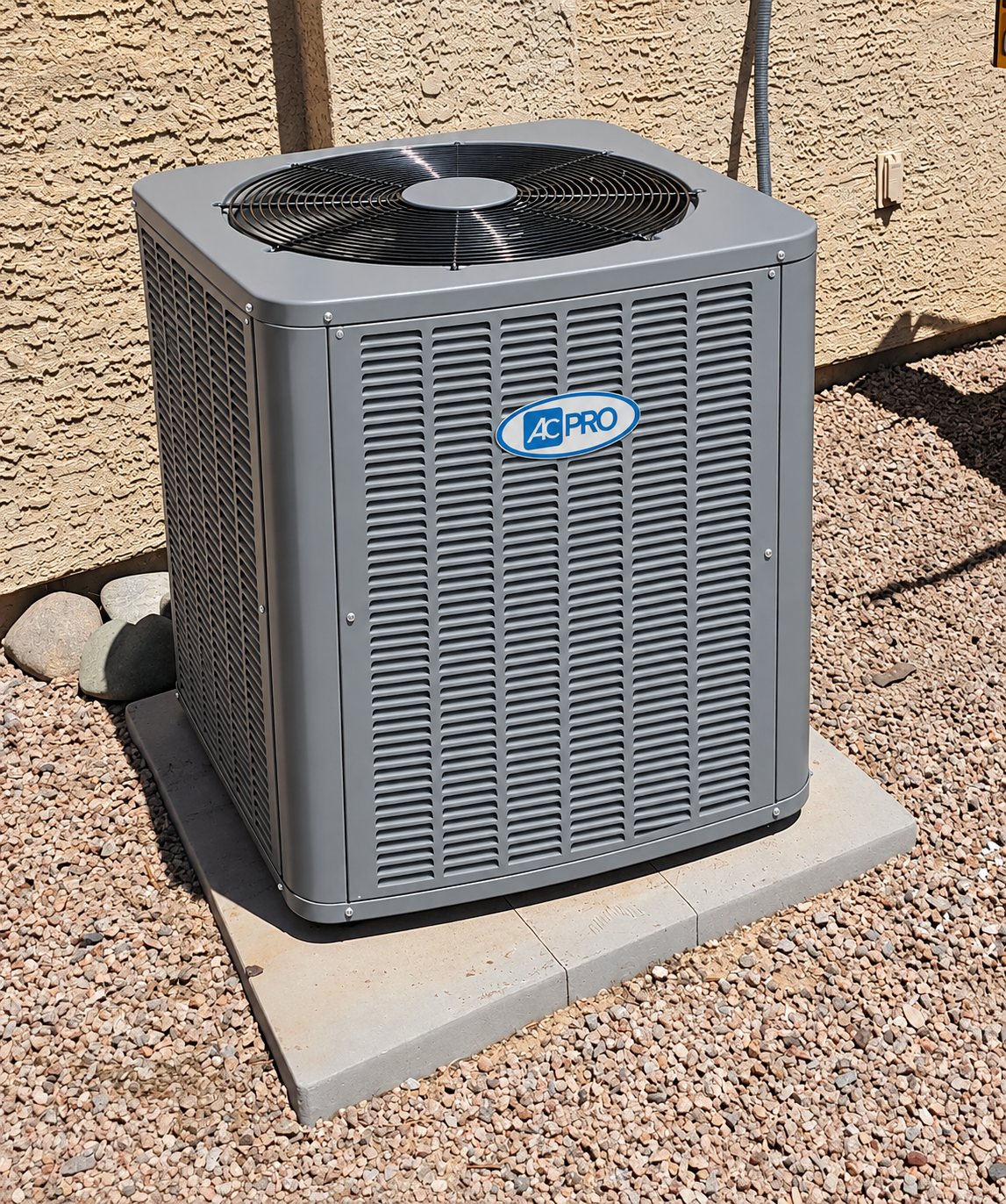 AC Pro air conditioner installed outside an Arizona home